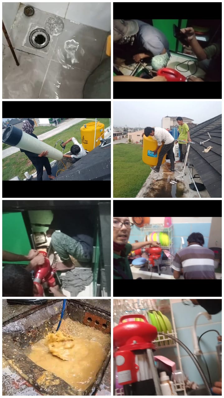 Pekerjaan cuci toren dan filter air IAIA Service